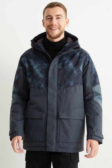 Herren - Funktionsjacke mit Kapuze - wasserdicht  - dunkelblau