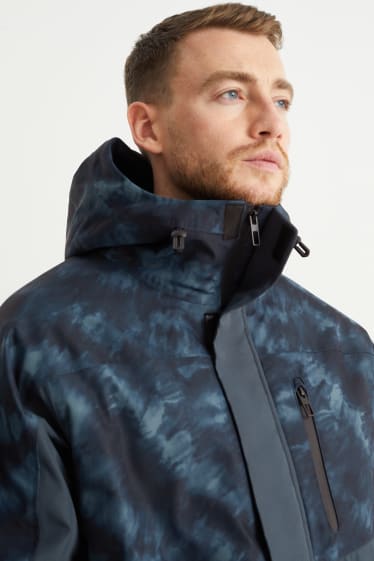 Herren - Funktionsjacke mit Kapuze - wasserdicht  - dunkelblau