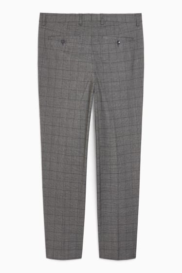 Pánské - Oblekové kalhoty - regular fit - Flex - stretch - šedá-žíhaná