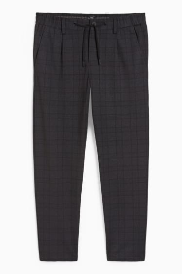 Men - Trousers - tapered fit - Flex - check - black