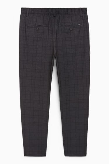 Hommes - Pantalon - tapered fit - Flex - à carreaux - noir