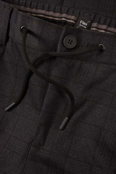 Uomo - Pantaloni - tapered fit - Flex- a quadretti - nero