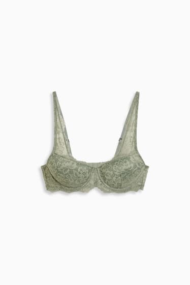 Donna - Reggiseno con ferretti - DEMI - imbottito - verde