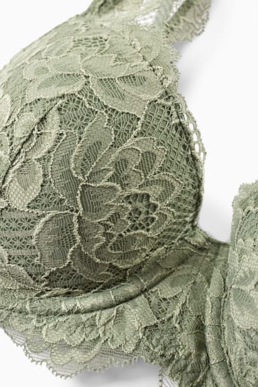 Donna - Reggiseno con ferretti - DEMI - imbottito - verde