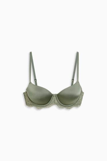 Donna - Reggiseno con ferretti - FULL COVERAGE - imbottito - verde