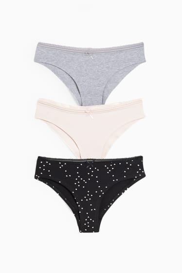 Femmes - Lot de 3 - culottes - noir