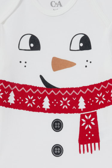 Unisex - Confezione da 3 - body natalizio per neonati - verde / rosso
