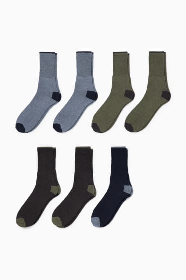 Uomo - Confezione da 7 - calze da lavoro - verde scuro / blu scuro