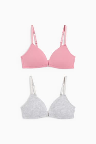 Children - Multipack of 2 - non-wired bra - padded - dark rose