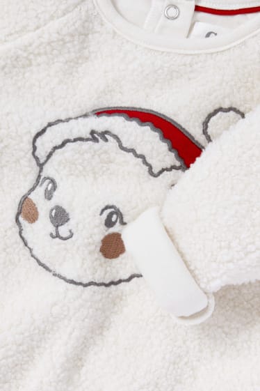 Bébés filles - Oursons - sweat chaud de Noël pour bébé - blanc crème