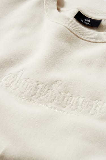 Heren - Sweatshirt - crème wit