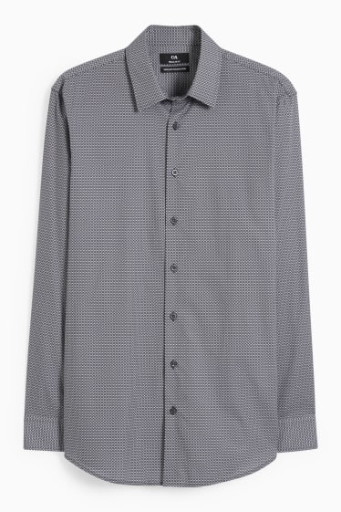 Hombre - Camisa de oficina - regular fit - Kent - de planchado fácil - negro