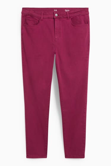 Femmes - Jegging jean - high waist - bordeaux