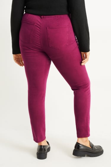 Damen - Jegging Jeans - High Waist - bordeaux