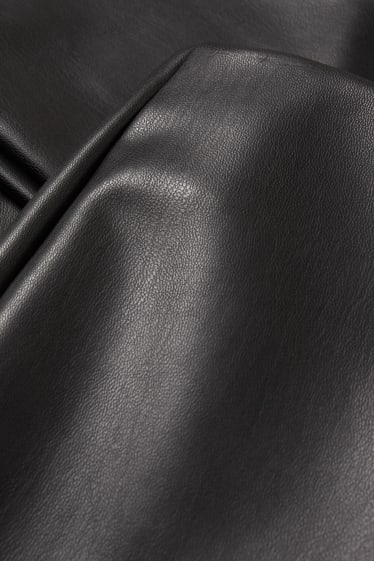 Children - Flared leggings - faux leather - black