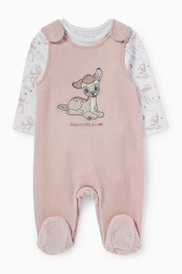 Bébés - Bambi - ensemble avec grenouillère - rose