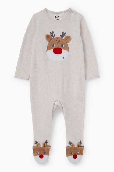Bébés garçons - Rudolf - pyjama de Noël pour bébé - beige chiné