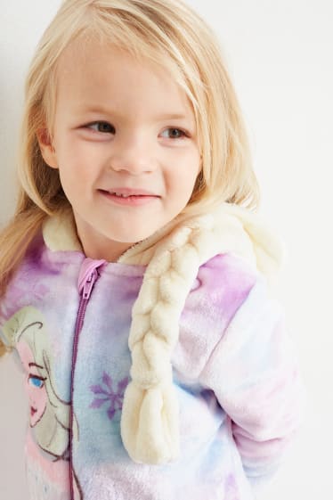 Niños - Frozen - mono de material polar con capucha - violeta claro