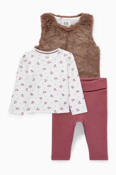 Babys - Baby-Outfit - 3 teilig - dunkelrosa