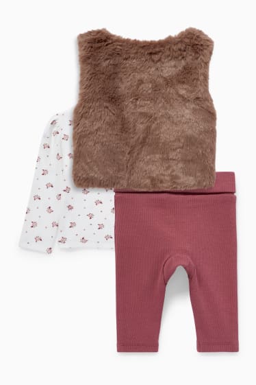 Babys - Baby-Outfit - 3 teilig - dunkelrosa