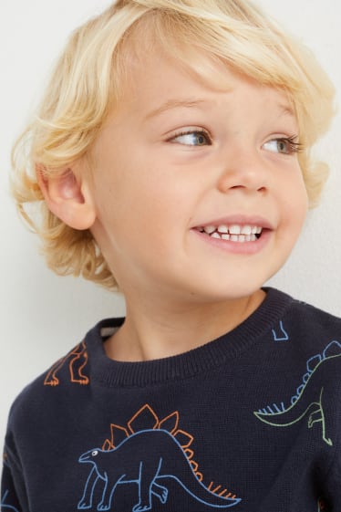 Enfants garçons - Dinosaure - pullover - bleu foncé