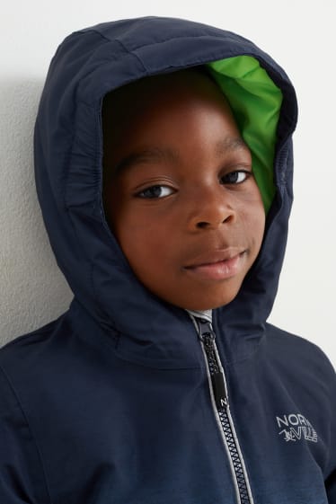 Kinder Jungen - Skianzug mit Kapuze - wasserdicht - dunkelblau
