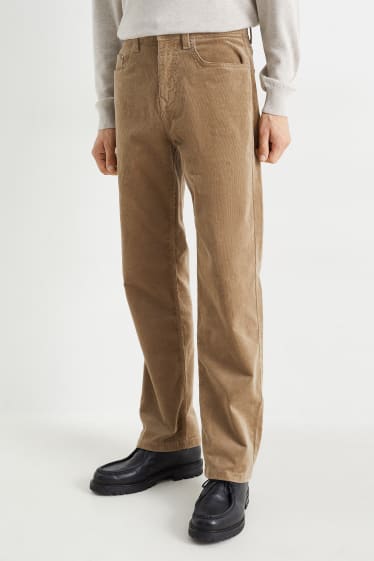 Hommes - Pantalon en velours - regular fit - taupe