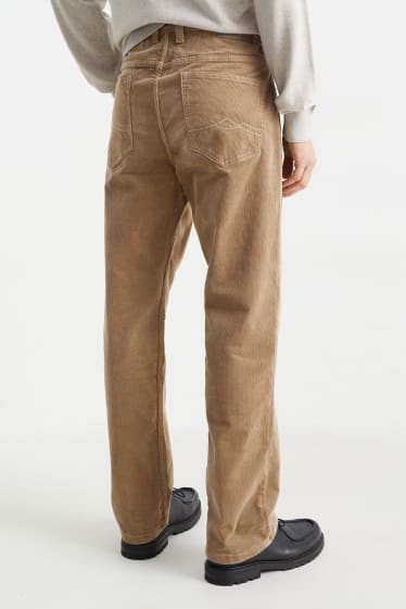 Mężczyźni - Spodnie sztruksowe - regular fit - brązowoszary