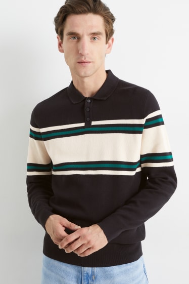 Men - Fine knit jumper - black