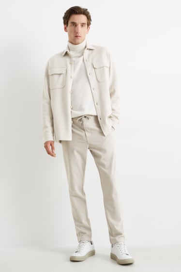 Hommes - Chino - tapered fit - beige clair