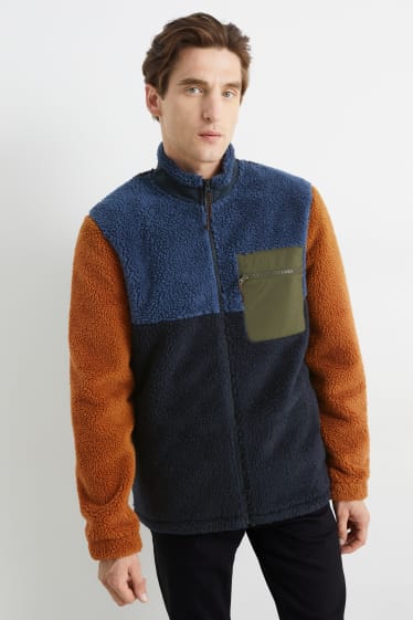 Men - Teddy fur jacket - THERMOLITE® - dark blue