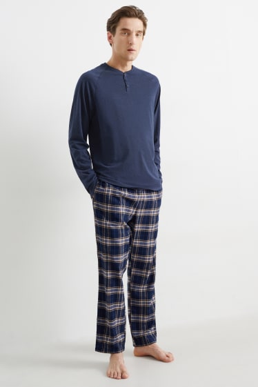 Home - Pijama amb pantalons de franel·la - blau fosc