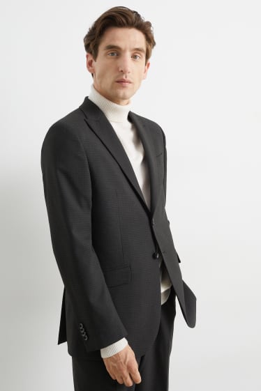 Pánské - Oblekové sako - slim fit - LYCRA® - černá