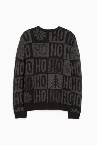 Hommes - Pull de Noël - HoHoHo - noir