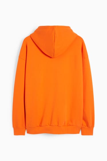 Mężczyźni - Bluza z kapturem - ciemnopomarańczowy