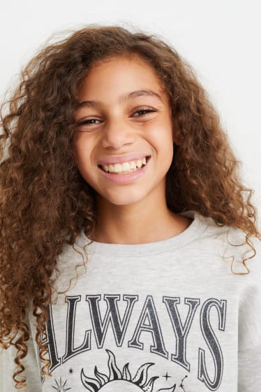 Kinder Mädchen - Sweatshirt - hellgrau-melange