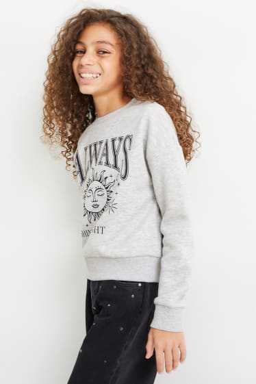 Kinder Mädchen - Sweatshirt - hellgrau-melange