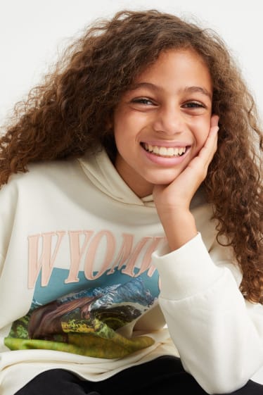 Kinder Mädchen - Hoodie - cremeweiß