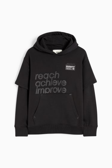 Kinderen: jongens - Hoodie - 2-in-1-look - zwart