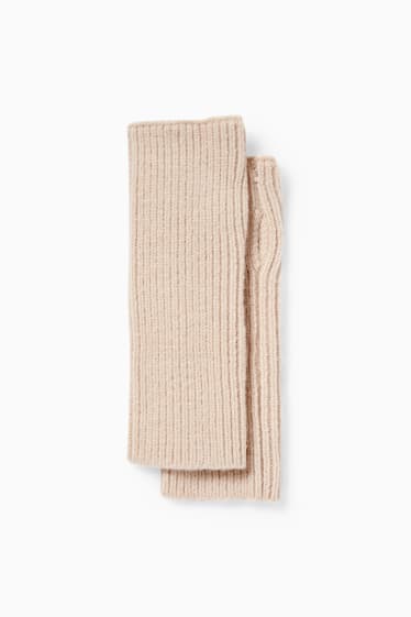 Damen - Fingerlose Handschuhe - hellbeige