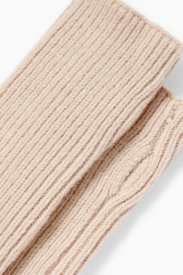 Damen - Fingerlose Handschuhe - hellbeige