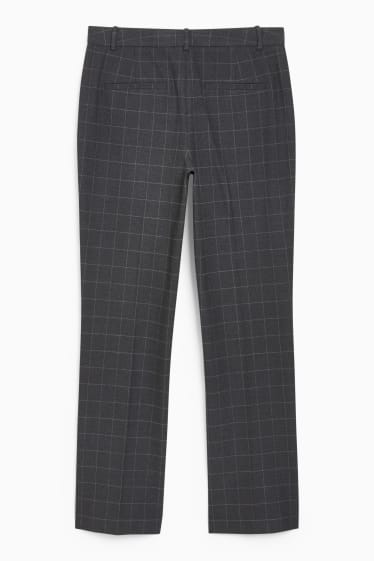 Women - Business cloth trousers - mid-rise waist - straight fit - dark gray