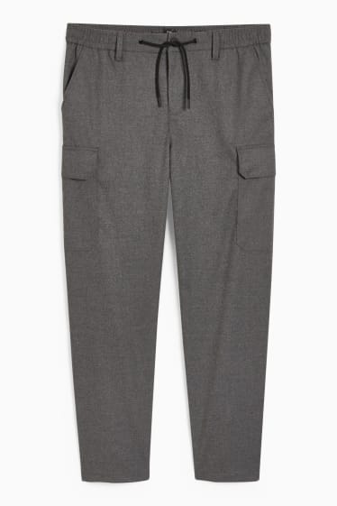 Men - Cargo trousers - tapered fit - Flex - dark gray