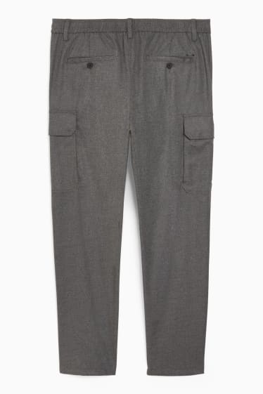 Men - Cargo trousers - tapered fit - Flex - dark gray