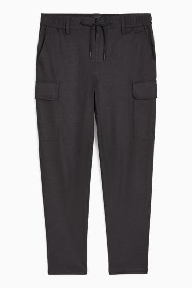 Uomo - Pantaloni cargo - tapered fit - Flex - nero melange