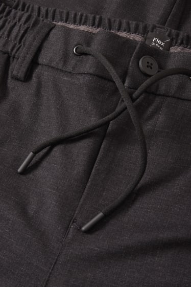 Pánské - Cargo kalhoty - tapered fit - Flex - černá-žíhaná