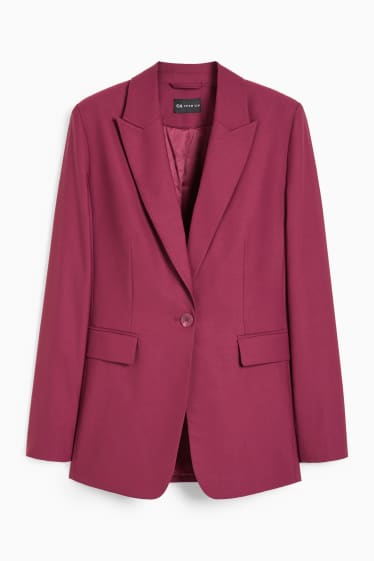 Femmes - Blazer de bureau - relaxed fit - laine mélangée - bordeaux