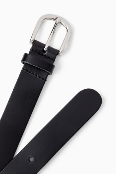 Women - Leather belt - black