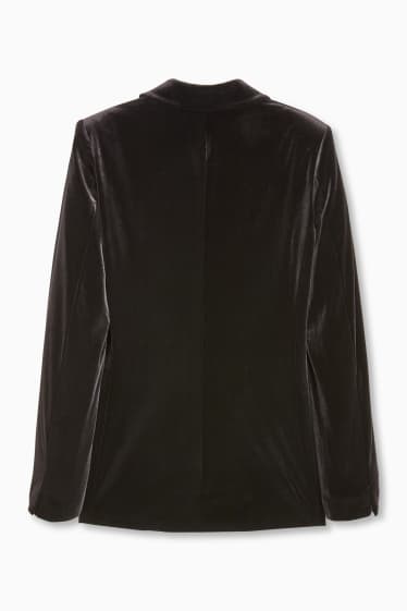 Women - Velvet blazer- regular fit - black