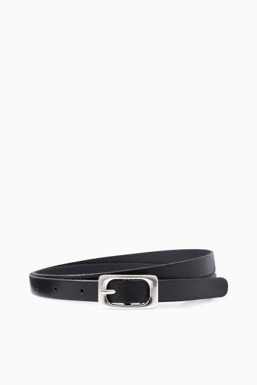 Dames - Leren riem - zwart